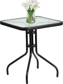Mały stół balkonowy Glaster 60 cm szklany, kwadratowy