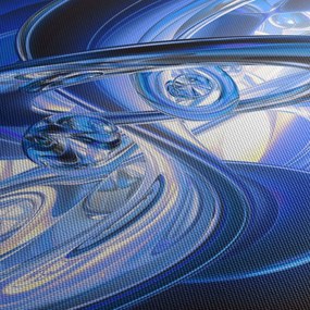 Niebieski abstrakcyjny obraz (170x50 cm)