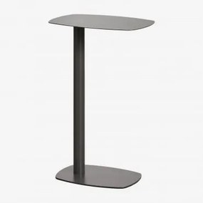 Stolik Pomocniczy Do Ogrodu Prostokątny 40x25 Cm Ze Stali Odelia ↑65 Cm & Szary Granit - Sklum