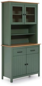 Zielona witryna z litego drewna sosnowego 90x180 cm Miranda – Marckeric