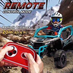 AIYAPLAY 12V Elektryczny pojazd terenowy dla dzieci, pilot, światła LED, muzyka, klakson, dla dzieci 3-8 lat, niebieski