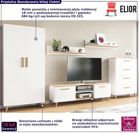 Nowoczesna meblościanka biały + dąb artisan D5-G63