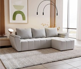 BEDANTE narożnik ZEUS L Monolith 84 prawy szary z funkcją spania sofa w kształcie litery L z pojemnikiem na pościel kanapa do salonu sofa rozkładana