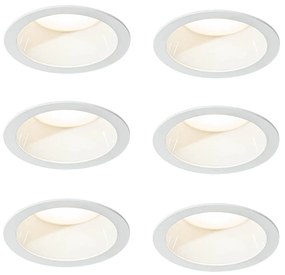 Set van 6 inbouwspots wit incl. LED 3000K-5000K - Elias Nowoczesny Oswietlenie wewnetrzne