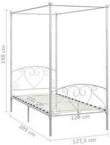Metalowe białe łóżko rustykalne 120x200 cm - Nila
