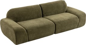 HOMCOM Sofa 3-osobowa, zaokrąglona i bezramowa, z przestronnym siedziskiem, grubo tapicerowana, bez montażu, Ciemnozielony | Aosom PL