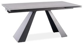 STÓŁ SALVADORE CERAMIC II  CIEMNY SZARY CORSO GREY / CZARNY MAT 120(180)X80 SIGNAL
