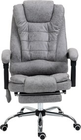 Vinsetto Fotel biurowy z masażem, ergonomiczny fotel biurowy z funkcją leżenia i ogrzewania, pilot, szary