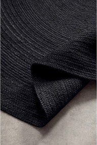 Czarny okrągły dywan z juty dwustronny/tkany ręcznie ø 140 cm Braided – Hanse Home