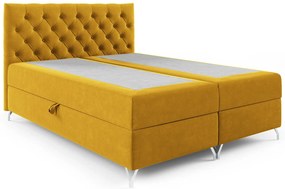 Żółte łóżko kontynentalne z pikowanym zagłókiem 5 rozmiarów T9-R67