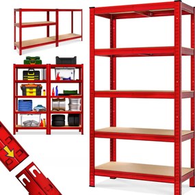 Monzana Regał o dużej nośności HEAVY, max. 875kg, 180×90×40cm, czerwony