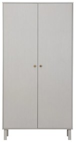 Jasnoszara szafa z litego drewna sosnowego 100x195 cm Madu – WOOOD