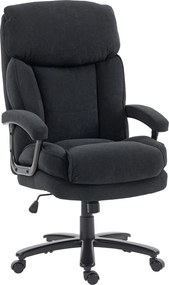 HOMCOM Fotel kierowniczy Ergonomiczny fotel biurowy do 200 kg o lnianym wyglądzie, wysokie oparcie, | Aosom PL