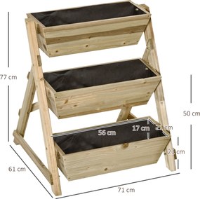 Outsunny drewniany stojak na kwiaty w formie schodów idealny do dekoracji ogrodu i balkonu w kolorze zielonym | Aosom PL