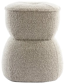 Beżowy puf z materiału bouclé Leyla – Light &amp; Living