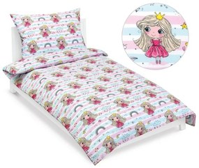 Bellatex Pościel dziecięca bawełniana JuniorPrincess różowa, 140 x 200, 70 x 90 cm
