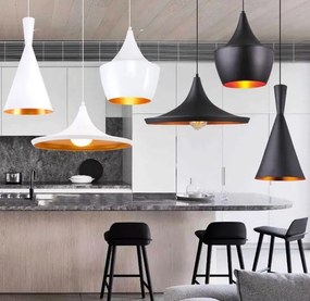 Lampa sufitowa metalowa z kloszem wiszącym AT9-1SZ-Biała
