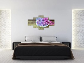 Obraz dekoracji z lawendą (125x70 cm)