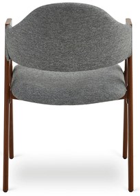 Krzesło Tapicerowane do Salonu RUIZ Szare/Orzech Nowoczesne Loft