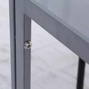 HOMCOM Stół Jadalniany Kwadratowy dla 4 Osób Hartowane Szkło Elegancja i Styl Kolor Szary | Aosom PL