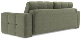 Rozkładana sofa z materiału bouclé w kolorze khaki 255 cm Milu – Makamii