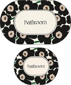 Czarno-beżowe dywaniki łazienkowe zestaw 2 szt. 60x100 cm Oweld – Foutastic