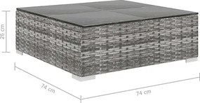 Szaro-kremowy 9-częściowy wypoczynkowy zestaw do ogrodu S5-H08