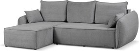 Nowoczesny narożnik lewostronny SELLMA w tkaninie RAVEN 7 szarej