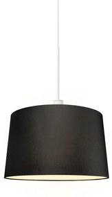 Lampa wisząca biała klosz czarny 45cm - Combi Nowoczesny Oswietlenie wewnetrzne