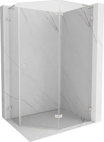 Mexen Lunar L kabina prysznicowa pięciokątna uchylna prawa 100x80 cm, transparent, nikiel szczotkowany - 831L-100P-080L-97-00-P