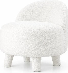 Biały fotel dziecięcy z materiału bouclé Moouv – Artie