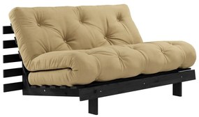 Musztardowa rozkładana sofa 140 cm Roots Black Night – Karup Design