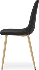 Czarne tapicerowane krzesło do stołu F6-R19