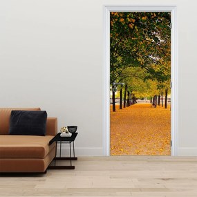 Fototapeta na drzwi - Aleja jesiennych drzew (95x205cm)