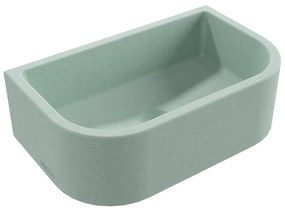 Umywalka betonowa półokrągła wisząca / nablatowa bez otworu na baterię 49 x 30 cm PALANGA | różne kolory : Kolor - Miętowy, Typ montażu - nablatowa