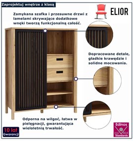 Szafka stylowa na nóżkach z lamelami F7-B76