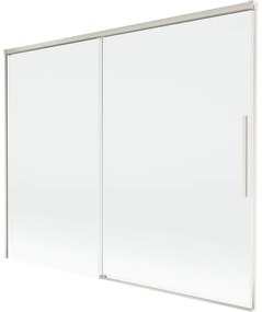 Mexen Rox parawan nawannowy 2-skrzydłowy rozsuwany 190 x 150 cm, transparent, nikiel szczotkowany - 8C9-190-001-97-00