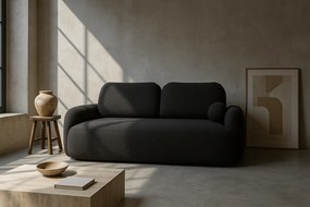 Czarna nowoczesna sofa rozkładana boucle K1-F96