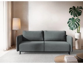 Ciemnoszara rozkładana/ze schowkiem sofa 226 cm Luana – Makamii