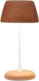 Inteligentna lampa Trilli Wi-Fi w kolorze szafranowym - akumulatorowa dioda LED, dotyk, aplikacja Wi-Fi, ceramika zdobiona w kolorze białym i rdzawym