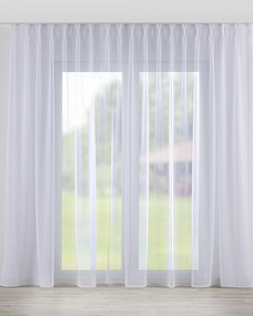 Firana na haczykach flex podwójnych kolor biały tkanina półprzezroczysta, strukturalna, wzorzysta