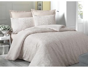 Kremowa pościel jednoosobowa z satyny bawełnianej Cream, 140x200 cm