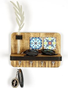 Półka ścienna LAZ170 z orzecha włoskiego – płótno 100% 18 mm – 14x20x9 cm