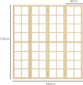HOMCOM Składany Parawan Rozdzielający, Samodzielny Sichtschutz do Salonu, Sypialni, Biura, 160 x 170 cm