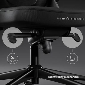 Fotel biurowy, ergonomiczny Diablo V-Light, czarny