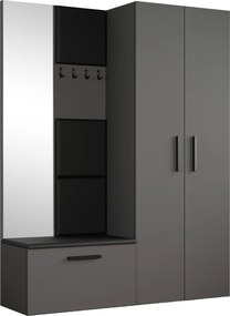 Masseno Garderoba MODULO 160,6/204/40 cm do Przedpokoju Nowoczesna Szara