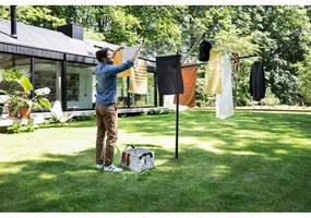 Antracytowa ogrodowa suszarka na pranie 50 m Lift-O-Matic – Brabantia