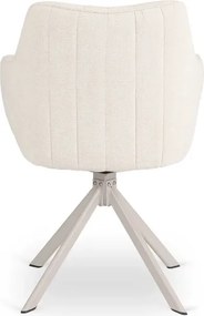 Zestaw Stół Rozkładany VERONA 160-240 cm Biały Marmur/Kaszmir i 4 Krzesła BAJA Kremowe Boucle