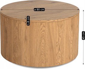 Stolik Kawowy CLOVER MAX 80 cm Dąb Nowoczesny Loft