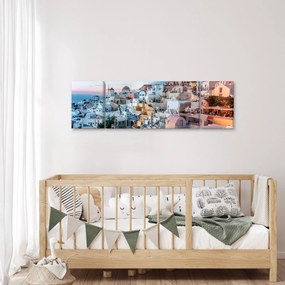 Obraz - Zmierzch na Santorini (170x50 cm)